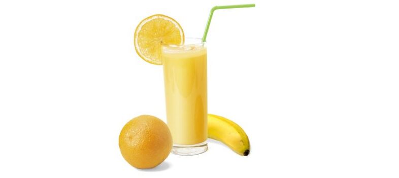 smoothie with banana and orange for diet to drink